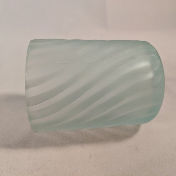 Andre Richard 1984 Green Satin Swirl Glass Cup plate & saucer Bedside Tumble Up - Picture 8 of 13